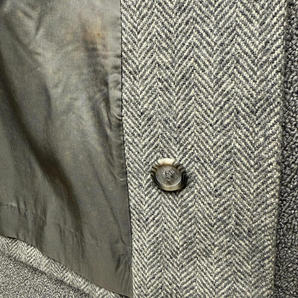 VTG J.G. Hook Women's 10/12P Gray Herringbone Wool Long Coat - Picture 11 of 11